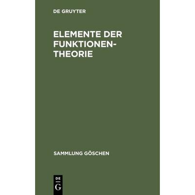 Elemente der Funktionentheorie, Gebundene Ausgabe von Konrad Knopp, De Gruyter, 978-3-11-007779-7