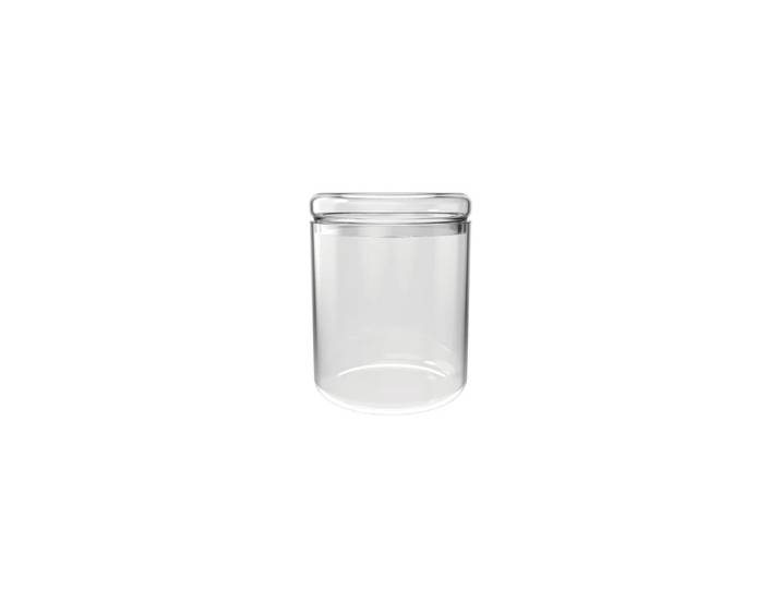 NUTS Pot de conservation rond en verre borosilicate 500 ml – Récipient alimentaire hermétique – Rangement de cuisine – Transparent