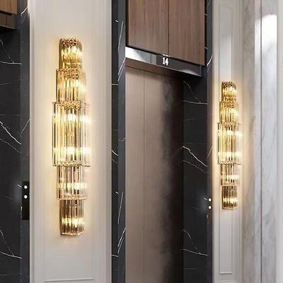 LED-Licht Luxus Kristall Wandleuchte Hotel Projekt Zahlung KTV Korridor Dekoration Villa Duplex Gebäude Modell Zimmer Wohnzimmer Lampen Glühbirne nicht enthalten