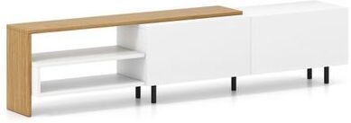 Costway Modern TV Stand for 80 Inches TVs with Storage Shelves and Cabinets-White
