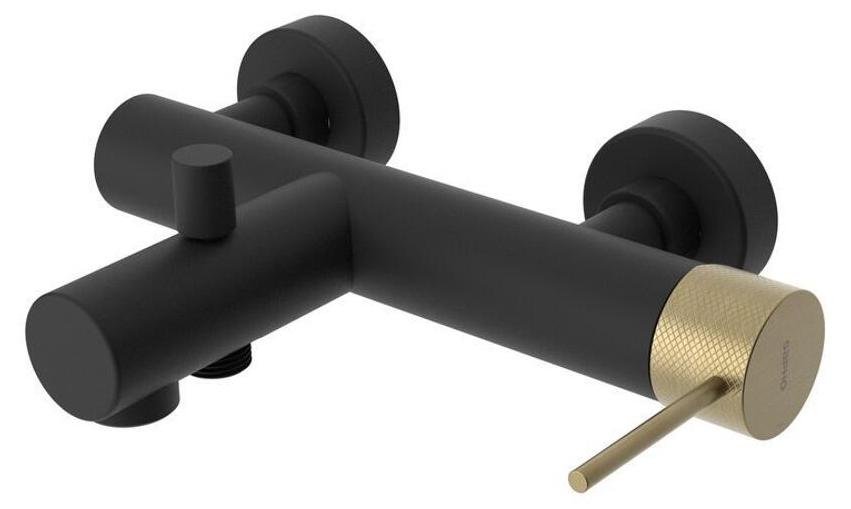 ULTRASAN Wannenarmatur, Schwarz matt/Gold matt
