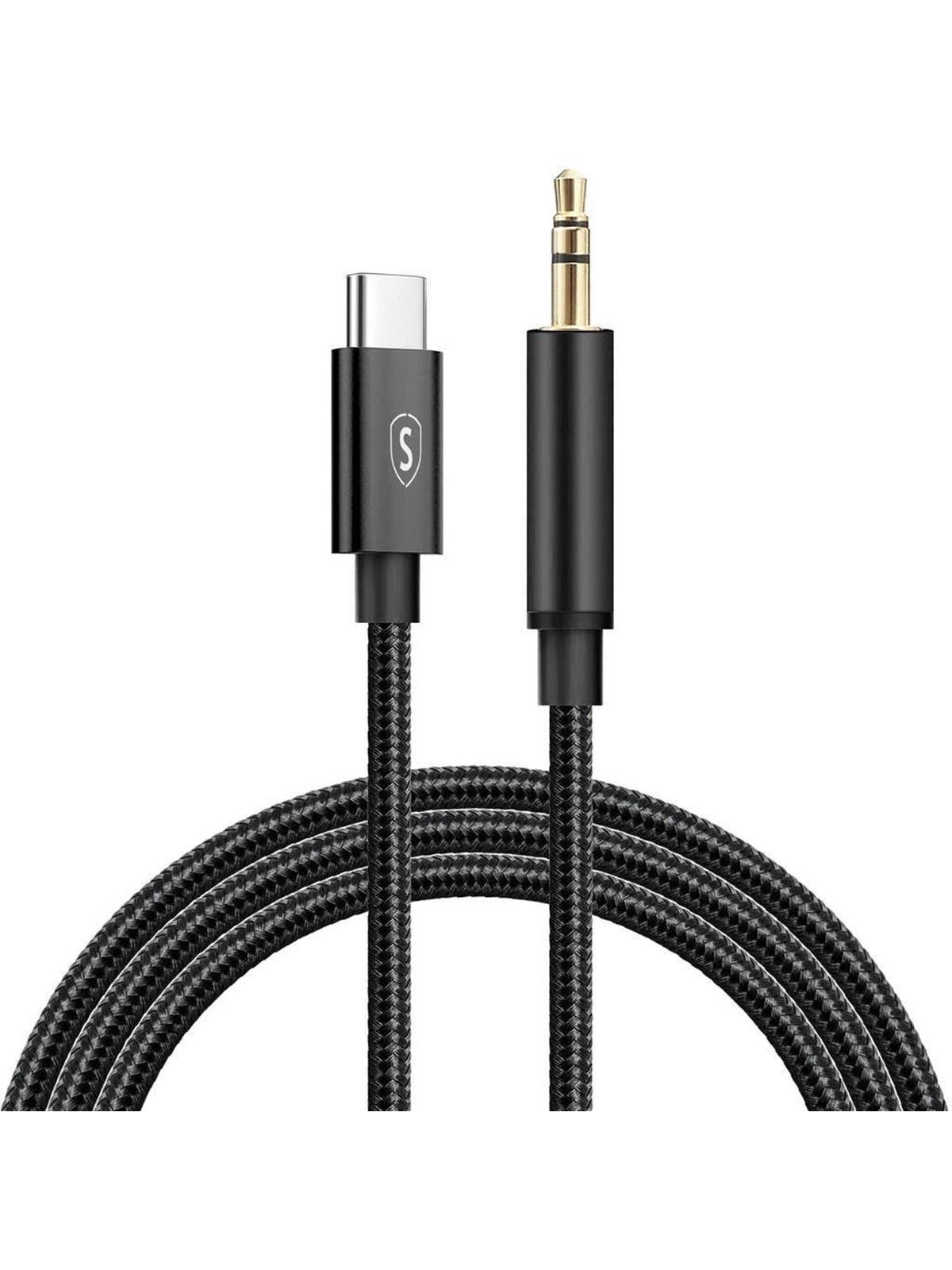 SiGN USB-C to AUX 3.5mm Audio/Sound cable - 1m - Black/Nylon