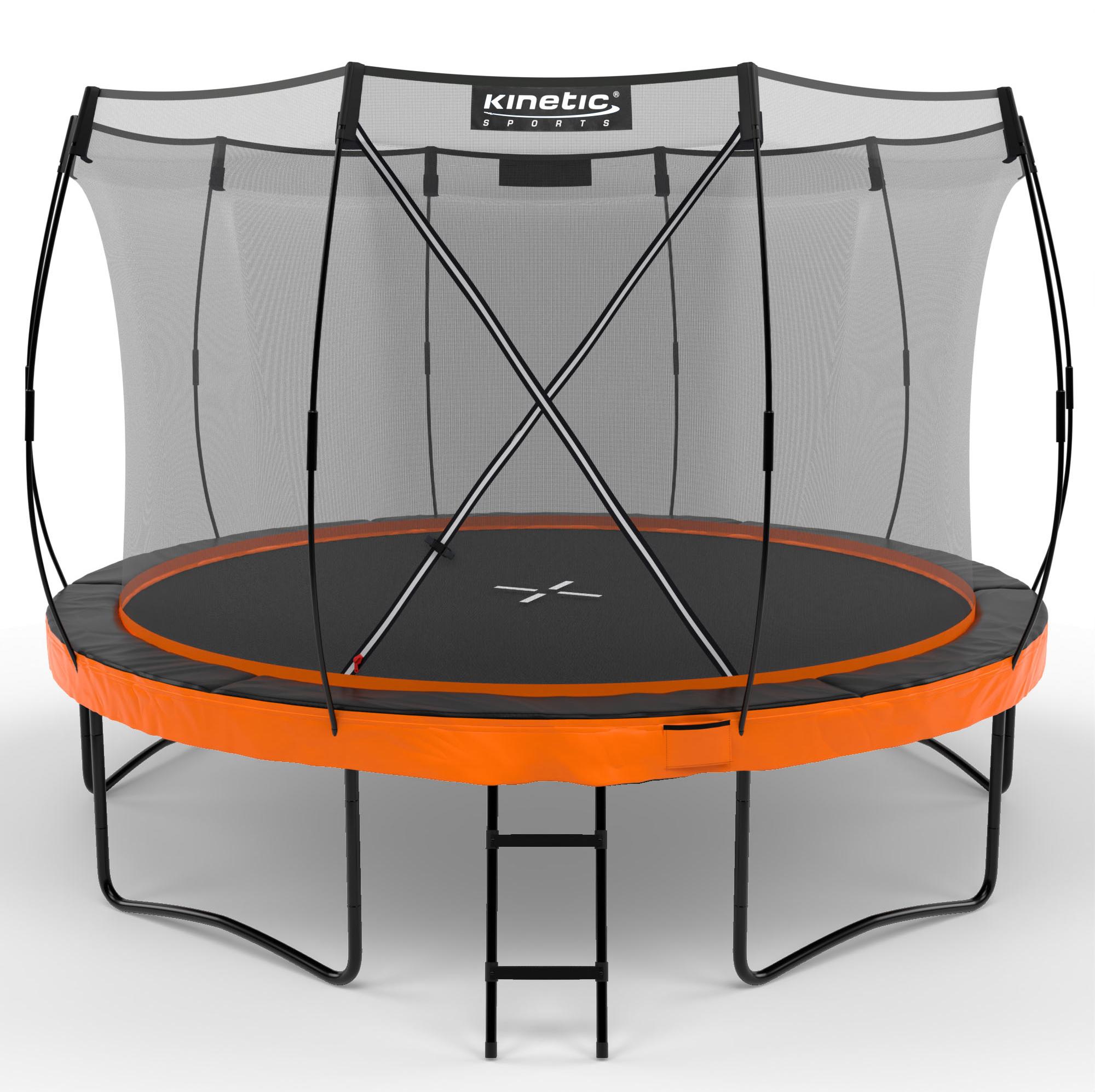 KINETIC SPORTS Trampolin Outdoor 'Ultimate Pro' Ø 244/305/366 cm, rundes Gartentrampolin mit Sicherheitsnetz, bis 120/150/160 kg
