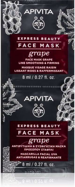 Apivita Express Beauty Firming Face Mask Grape firming anti-wrinkle face mask 2x8 ml