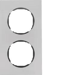 Berker 10122614 Rahmen 2fach, flach, R.8, Edelstahl
