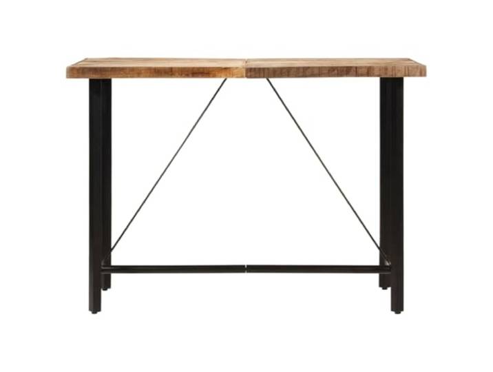 HBBMGYD Bartisch 150 x 70 x 107 cm Massivholz Mangobaum und Eisen Robuste Holzplatte, stabiler Eisenrahmen, einzigartige Holzmaserung, Essen und Trinken