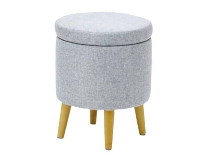 DANNMPX Sitzhocker Wohnzimmer Fußhocker Mit Abnehmbarer, Gepolsterter Sitzfläche Verstecktem Platz Und Holzbeinen Zusätzliche Sitzplätze(Grey)