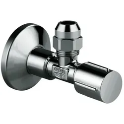 Grohe Eckventil 22037A00 1/2" x 3/8", Metallgriff, Rosette, Quetschverschraubung 1 cm, hard graphite
