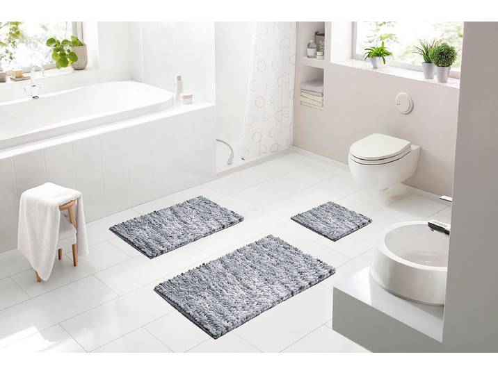 Badematte Punto 60 x 100cm Silber/Silber