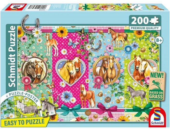 Puzzle 200 pcs Tout pour le bonheur des chevaux - Schmidt