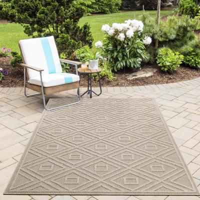 Outdoorteppich AYYILDIZ TEPPICHE "PATARA 4956", beige, B:80cm H:8mm L:150cm, Polypropylen, Teppiche, Outdoorteppich, Läufer / Pflegeleicht / Strapazierfähig / In- und Outdoor geeignet