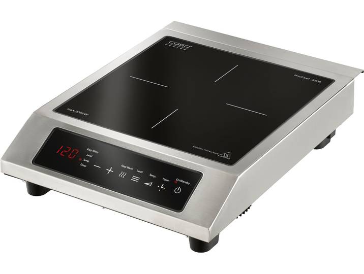 CASO Einzel-Induktionskochplatte 2364 Pro Chef 3500 , schwarz (silberfarben), B:32cm H:9cm T:42cm, Kochplatten, Einzel-Induktionskochplatte