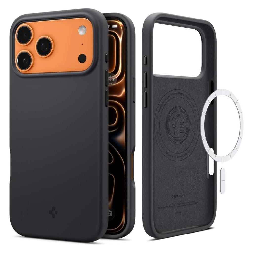 Spigen - Silicone Fit MagSafe - iPhone 17 Pro - Black (Apple iPhone 17 Pro) (ACS10335)