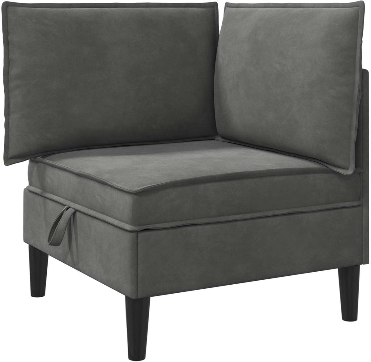 vidaXL Moderne L-vormige Sofa met Opslagruimte in Donkergrijs Fluweel