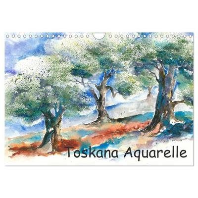 Toskana Aquarelle (Wandkalender 2027 DIN A4 quer), CALVENDO Monatskalender