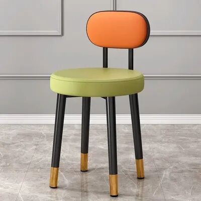 Inspire Daily Merch Breathable Creative Dining Chair, Home Light Luxury Dining Table And Chair, Soft Packaging Bedroom Dressing Chair orange Green