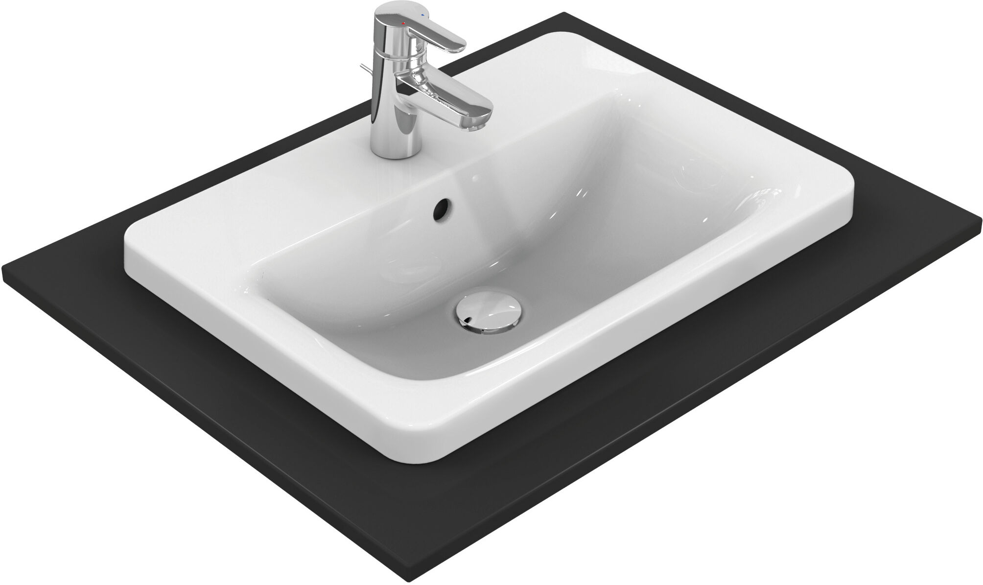 Ideal Standard vasque à encastrer E5044MA 58 x 43 cm, blanc Ideal Plus, rectangulaire