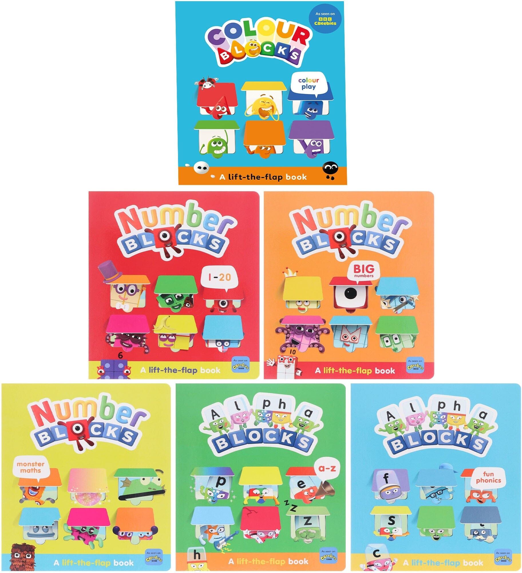 Numberblocks And Alphablocks Lift-The-Flap 6 Books Collection Set - Ages 3-5 - Board Book Sweet Cherry Publishing