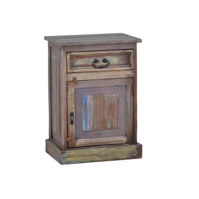 MiaMöbel Nachttisch Cancun Massivholz Pinie Shabby Chic Mexiko Möbel Mexikanisch