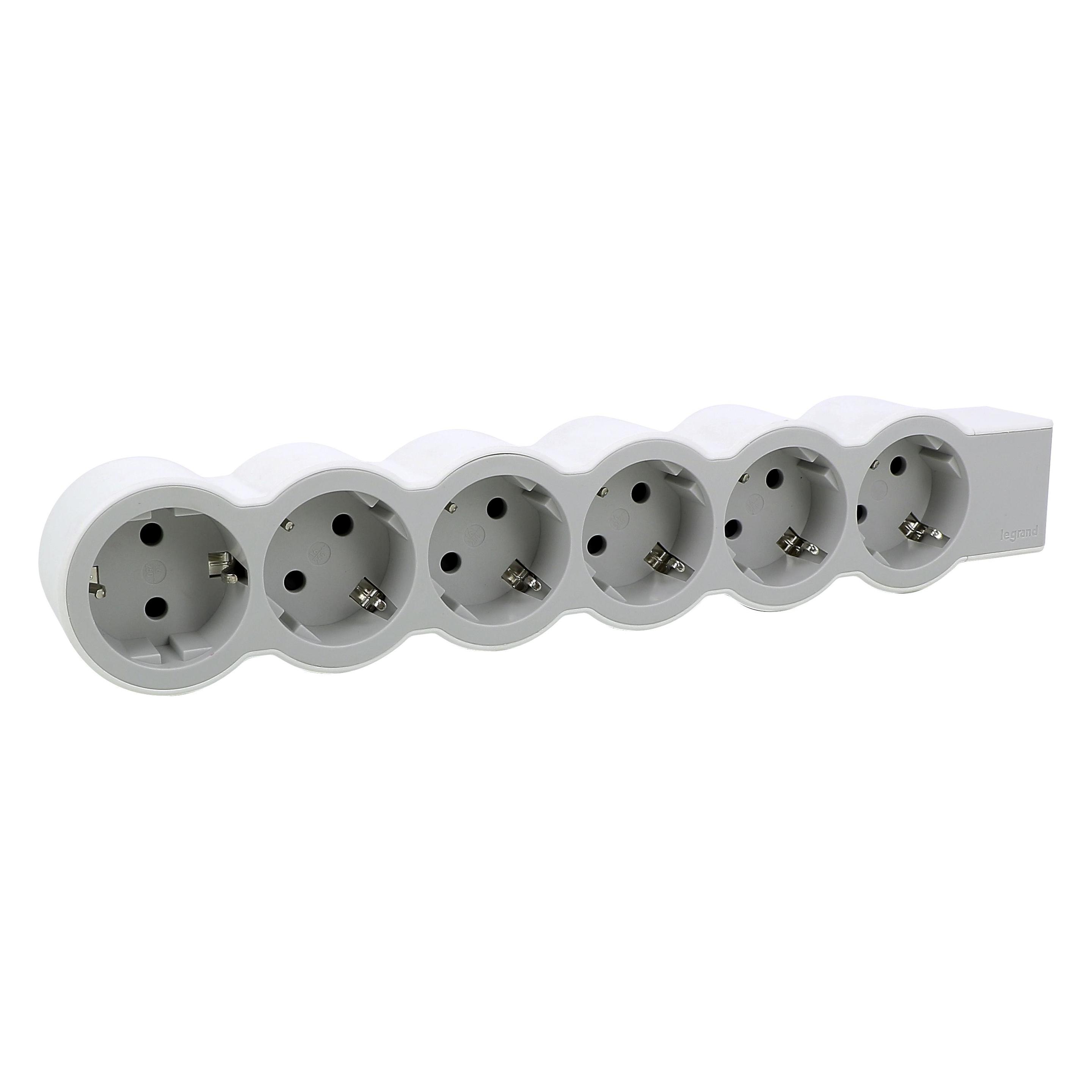 Legrand Flache Steckdosenleiste, 6-fach Steckdose (6x, CEE 7/3) (694579)