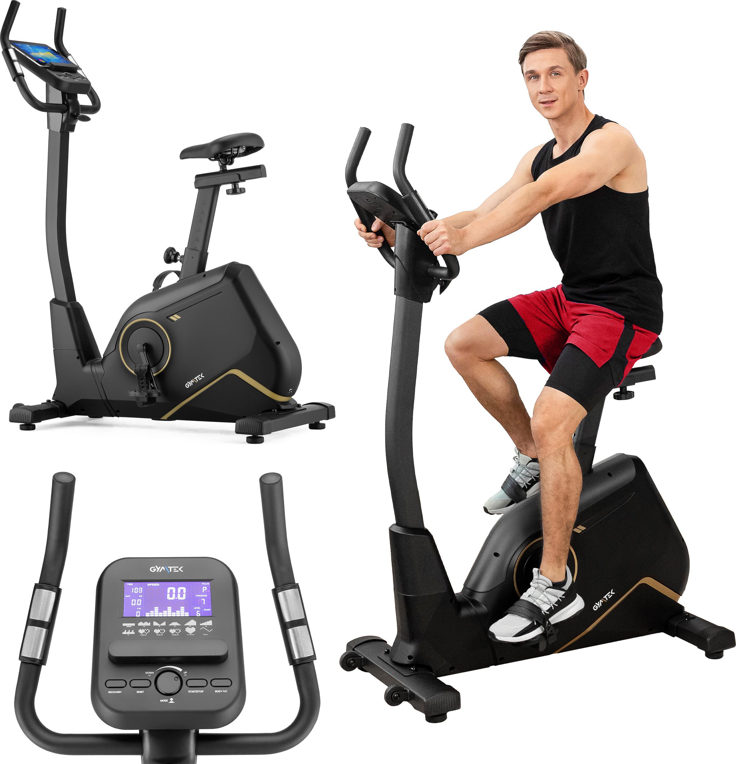 Gymtek Magnetischer Heimtrainer, Fahrrad für Zuhause - bis 140kg - 16 Widerstandsstufen, 11kg Schwungmasse - LCD Display - für Home Gym Fitness