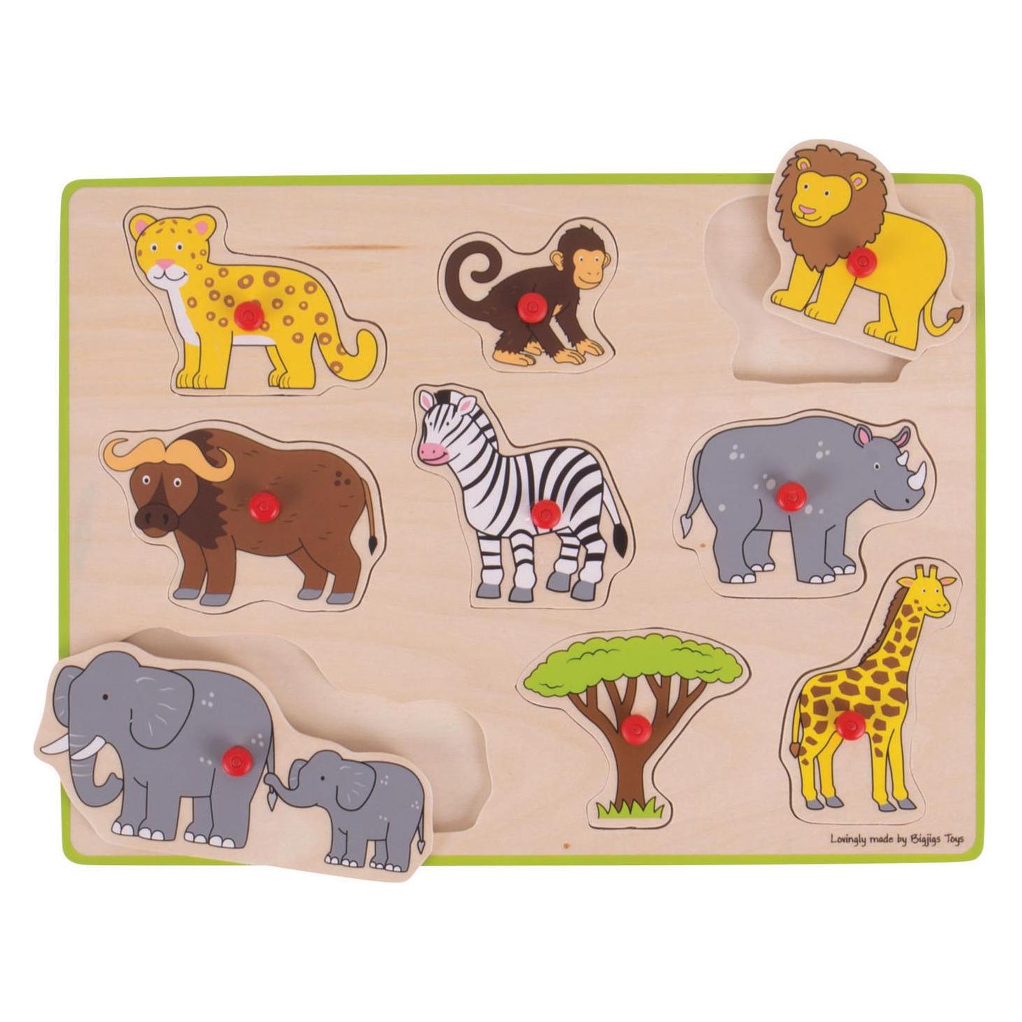 Bigjigs Hölzerne Noppenpuzzel Safari (BJ258)