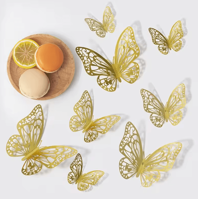 Inspire Curations 48 Piece 3D Butterfly Wall Decor Set For Room, Party & Cake Decorations style 3