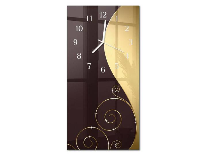 Tulup Wanduhr 30x60 cm - Amsterdam Sepia, Braun, Glas, Rechteckig, 30x60x0.4 cm, Dekoration, Uhren, Wanduhren