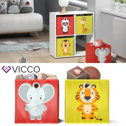 VICCO 2er Set Faltbox 30x30 cm Kinder Faltkiste Aufbewahrungsbox Regalkorb