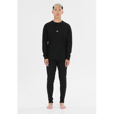 Funktionsshirt SOS "Namsan", Herren, Gr. S, schwarz, 66% Polyester, 34% Wolle, unifarben, normal, Rundhals, Shirts Funktionsshirt, mit bequemer Merino-Wolle