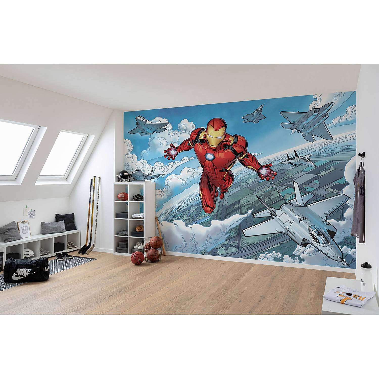 home24 Fotobehang Iron Man Flight Multicolour Breedte: 400 cm, Hoogte: 280 cm