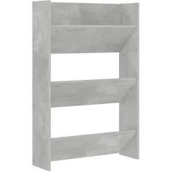 Helloshop26 - Moderne wandmontierte Schuhschrank schlichtes Design 60 x 18 x 90 cm platzsparend Spanplatte betongrau