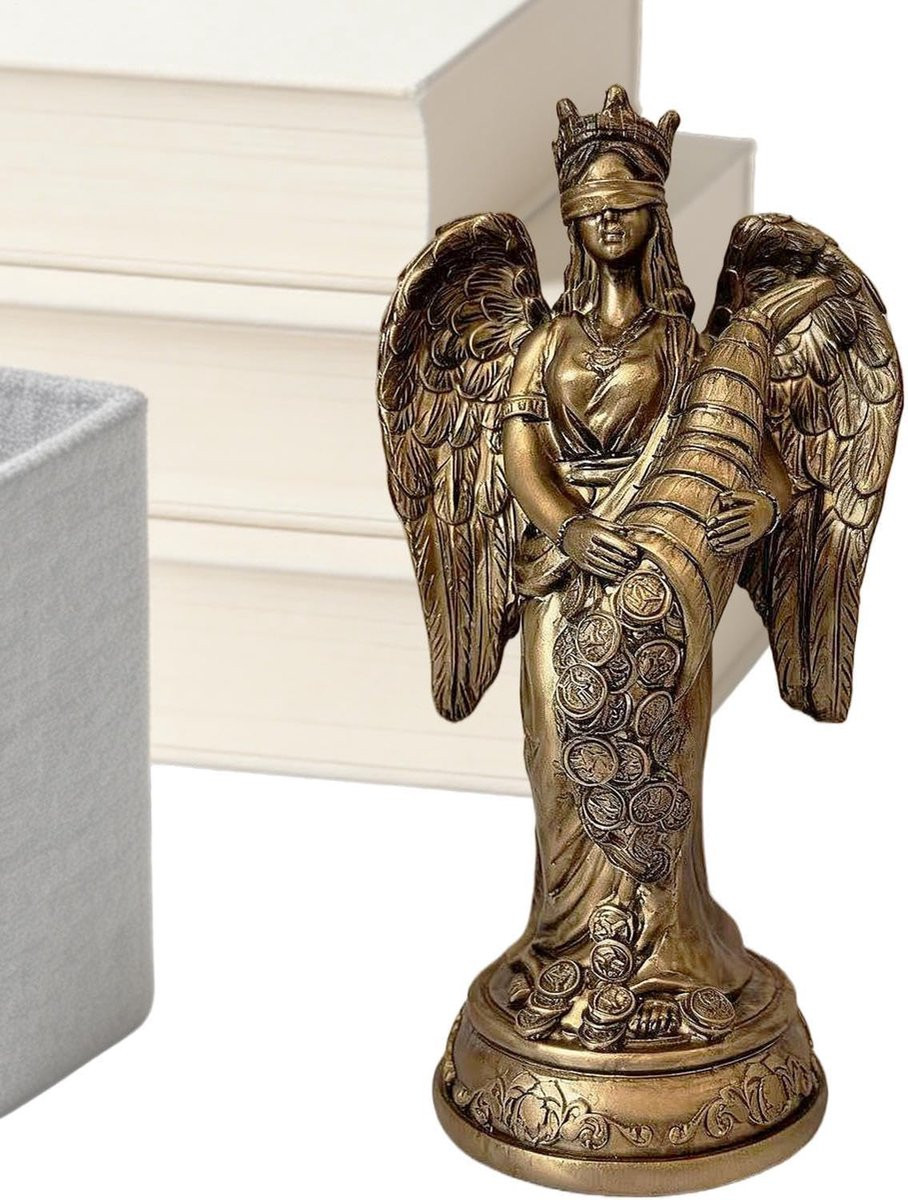 Godin van Fortuin Beeld - Rijkdom sculptuur voor bureau decoratie - Hoogte: 24 cm