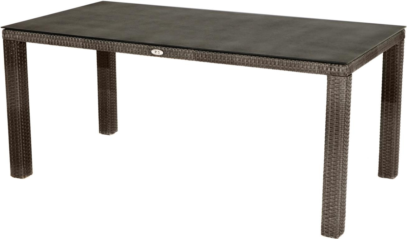 XXXPLOSSEUROPEGMBH Diningtisch Rocking,Polyrat. Alu,Glasplatte,170x90x75cm 10004534