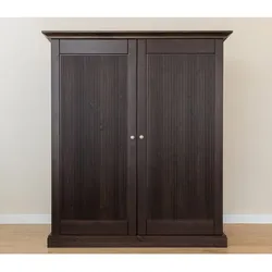 Wäscheschrank Kleiderschrank aus Massivholz in Dunkelbraun