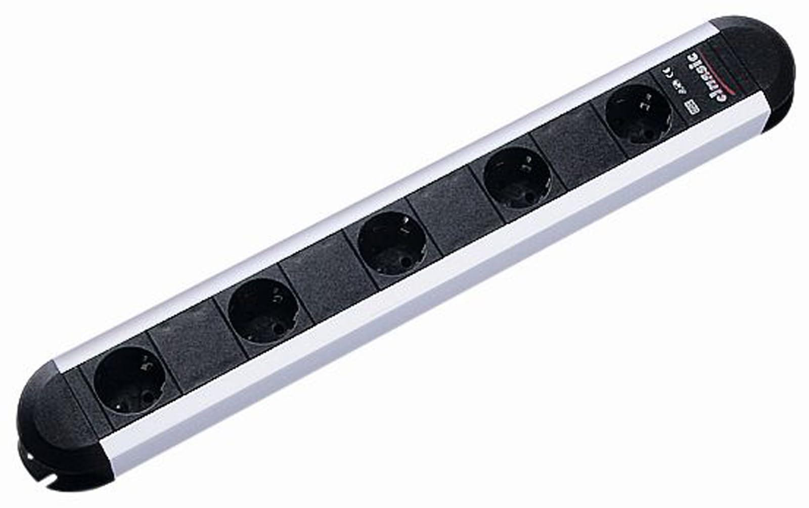 Bachmann Primo stekkerdoos met 5 stopcontacten met aardingscontact, aluminium, 1,75 meter