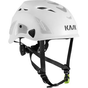 KASK Schutzhelm Superplasma PL HI VIZ, EN 12492, mit 4-Punkt-System & Kinnriemen, Größe 51-62, weiß