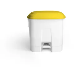 TTS Derby Tretabfalleimer 30 Liter mit Deckel gelb, HACCP