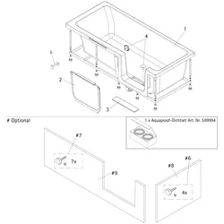 HSK Ersatzteile Ablauf Multiplex, Set, E20219 E20219