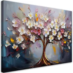 LEINWANDBILD Bunte Abstraktion eines Lebensbaums 120x80cm
