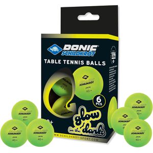 Donic-Schildkröt Tischtennisbälle Glow in the Dark, grün leuchtend, Ø 40mm, 6 Stück