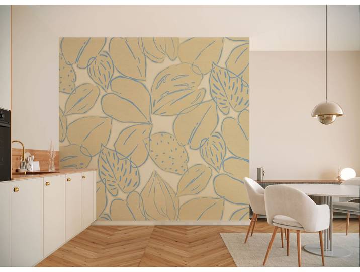 Fototapete KOMAR Vlies Fototapete - Leaf Lullaby - Größe 300 x 250 cm , beige (orange), B:3m H:250m, Vlies, Tapeten, Fototapete