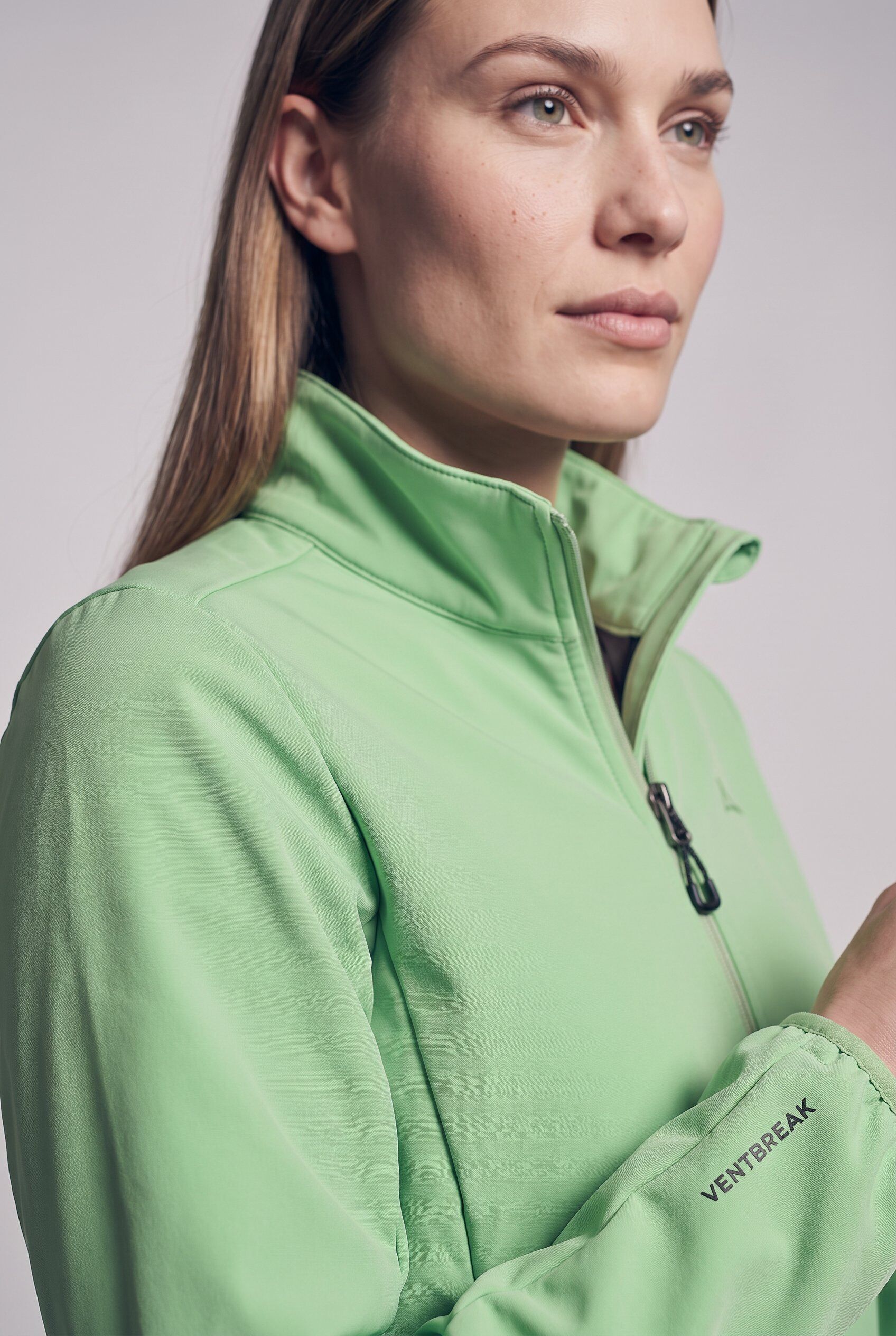 Softshelljacke SCHÖFFEL "Softshell Jk Style Mirusha WMS", Damen, Gr. 40, grün (sprint crisp), Obermaterial: 100% Polyester, Jacken Softshelljacke sprint crisp 40