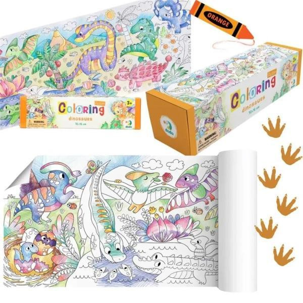 DoDo Kleurenboek met cijfers, dinosaurus thema, voor kinderen vanaf 3 jaar