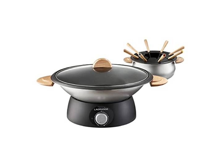 LAGRANGE\, Appareil 2 en 1\, Wok & Fondue Classic\, 900W\, 349019 Multifonctions : Wok et Fondue