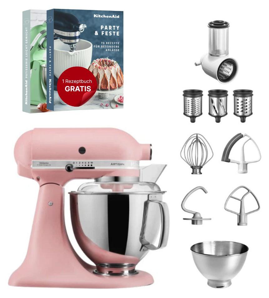 KitchenAid 4,8 L 5KSM175 Artisan Küchenmaschine Set 1 Gemüseschneider Altrosa