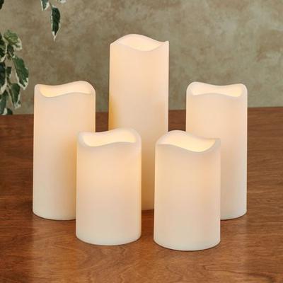 The Gerson Companies Elin LED Flameless Candles Ivory Set of Five, Set of Five, Ivory
