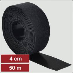 Electronic Garage EG25CA119 Klettband zum Bündeln Haft- und Flauschteil (L x B) 50 m x 4 cm Schwarz 50 m