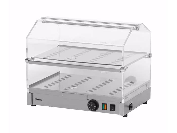 Bartscher Warmhaltevitrine, 2 Ebenen Warmhaltevitrine – Gastro Inventar/Gastro Einrichtungen – grau