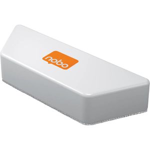 Nobo Tafelwischer 1915324, magnetisch, mit wechselbarem Microfaserpad, Kunststoff, weiß